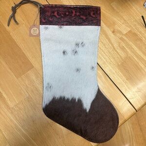 Elegant Brown and White Christmas Stocking